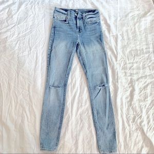 7 For All Mankind The Ankle Skinny Jeans Destroyed